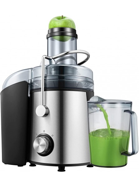 A C Juicer Machines 1000 W Juicer Extractor Whole Fruit and Vegetables Dual Speed Juicer with Higher Juice and Nutrition Yield Anti-Drip Function Stainless Steel Silver and Black B09C8WTL84