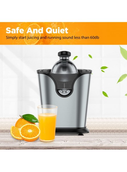 Ainclte Electric Citrus Juicer Squeezer Stainless Steel 150 Watts of Power for Orange Lemon Lime Grapefruit Juice with Soft Rubber Grip Filter and Anti-drip Spout Lock Black Black Stainless Steel B09DYL8KN6