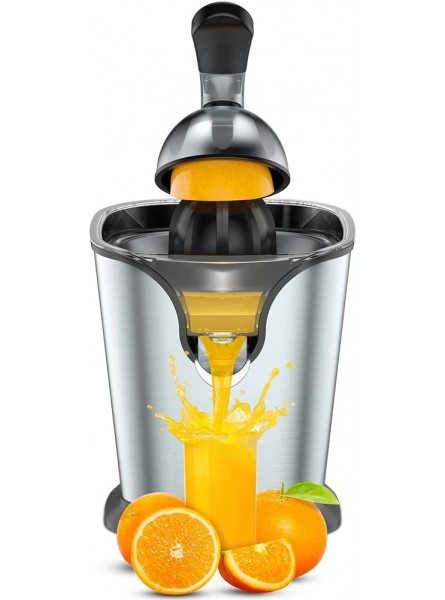 Ainclte Electric Citrus Juicer Squeezer Stainless Steel 150 Watts of Power for Orange Lemon Lime Grapefruit Juice with Soft Rubber Grip Filter and Anti-drip Spout Lock Black Black Stainless Steel B09DYL8KN6