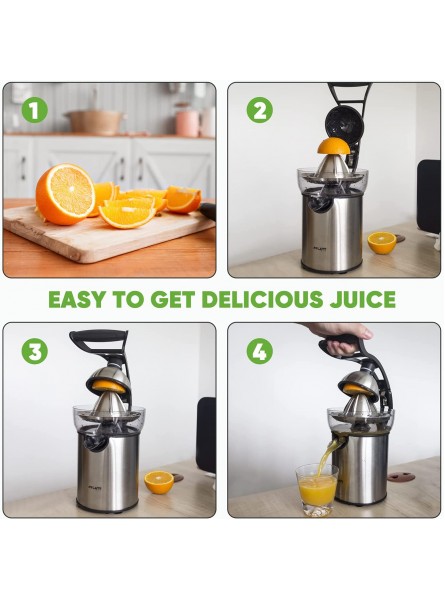 ASLATT Citrus Juicer Electric Orange Juicer Electric,lemon Squeezer Electric for Lime Grapefruit Orange Squeezer Electric,Silver,Stainless Steel Detachable With grip handle B0936XCPN6