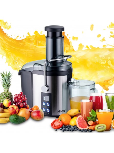 Centrifugal Juicer Machine LCD Monitor 1100W Juice Maker Extractor 5-Speed Juice Processor Fruit and Vegetable 3" Feed Chute Stainless Steel Power Juicer Easy Clean BPA Free Black B09MS4QZVH