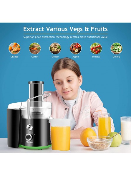 COSTWAY Juicer Machine Centrifugal Juicer with 3-Inch Wide Mouth BPA-Free Stainless Steel Juice Maker with 2-Speed Control Masticating Juice Extractor for Fruit Vegetable B07Z4L3JSD