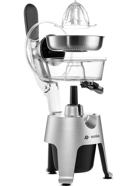 Eurolux Die Cast Stainless Steel Electric Citrus Juicer Squeezer for Orange Lemon Grapefruit | 300 Watts of Power With 2 Stainless Steel Filter Sizes for Pulp Control B0888RNWXZ