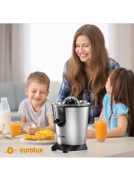 Eurolux Electric Citrus Juicer Squeezer for Orange Lemon Grapefruit With 160 Watts of Power Brushed Stainless Steel B08DJ8RSCK
