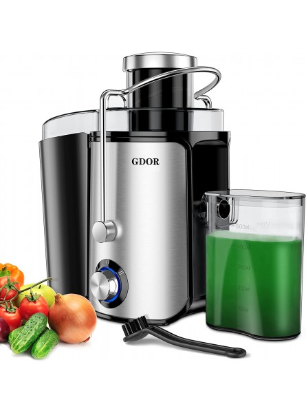 GDOR Juicer Machines with 1000W Motor Extra Wide 3” Feed Chute Juicer Juice Extractor for Whole Fruits and Vegetables Easy to Clean Juice Maker Centrifugal Juicer BPA-Free Anti-Drip Silver B09VBHYR9K