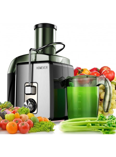 HOMEVER Juicer Machine Easy to Clean 800W Centrifugal Juice Extractor with 3 Speeds Big Mouth 3" Feed Chute Quick Juicing for Vegetable and Fruit BPA-Free Stainless Steel Filter Dishwasher Safe B098XJJT3Y