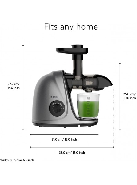Jocuu Slow Masticating Juicer with 2-Speed Modes Cold Press Juicer Machine Quiet Motor & Reverse Function Easy to Clean Juicer Extractor Juice Recipes for Fruits & Vegetables Grey B07RJBMWF6