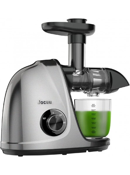 Jocuu Slow Masticating Juicer with 2-Speed Modes Cold Press Juicer Machine Quiet Motor & Reverse Function Easy to Clean Juicer Extractor Juice Recipes for Fruits & Vegetables Grey B07RJBMWF6