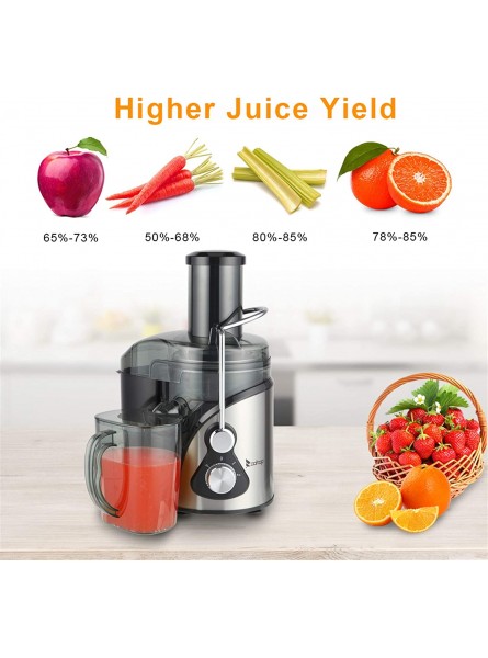 Juice Extractor Third Gear Electric Juicer 304 Stainless Steel for Whole Fruit Vegetable 110V 800W 85MM Large Diameter 1000Ml Juice Cup 1500Ml Pomace Cup B08T1YV5PV