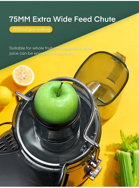 Juicer Machines FOHERE 1000W Juicer Extractor Quick Juicing for Whole Fruit and Vegetable Easy to Clean 75MM Large Feed Chute Dual Speed Setting and Non-Slip Feet Silver B09XCR98V1