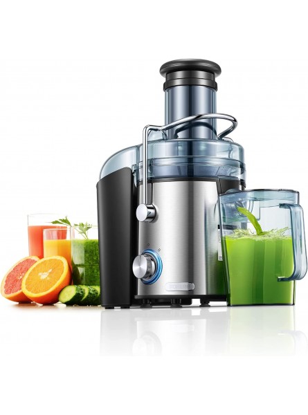 Juicer Machines FOHERE 1000W Juicer Extractor Quick Juicing for Whole Fruit and Vegetable Easy to Clean 75MM Large Feed Chute Dual Speed Setting and Non-Slip Feet Silver B09XCR98V1