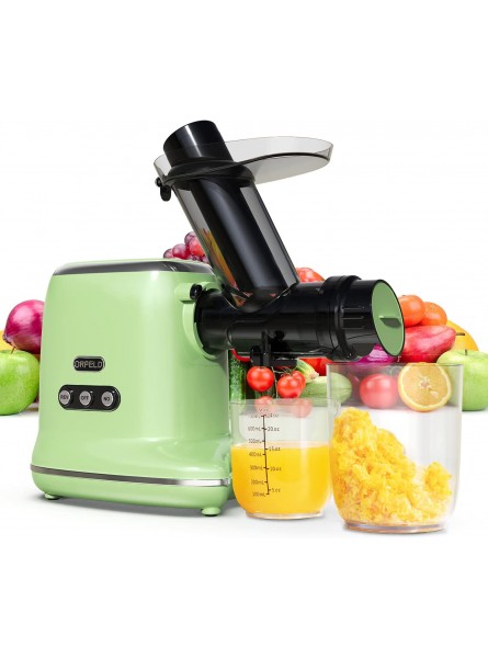 Juicer Machines Orfeld Cold Press Juicer with 90% Juice Yield & Purest Juice Easy Cleaning & Quiet Motor Masticating Juicer Machines for Vegetables and Fruits Green B08FHTNCS7