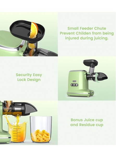 Juicer Machines ORFELD Cold Press Juicer with 92% Juice Yield & Purest Juice Easy Cleaning & Quiet Motor Juice Extractor for Vegetables and Fruits Green B09D95BTFM