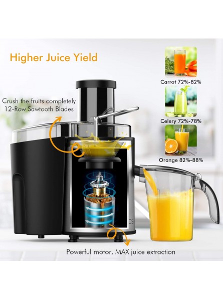 KOIOS Centrifugal Juicer Juicer Machines for Fruits &Vegetables Centrifugal Juice Extractor Easy Clean with Wide Mouth Feed Chute 304 Stainless Steel Filter BPA Free Powerful&800W Brush Included B08QTSSY69
