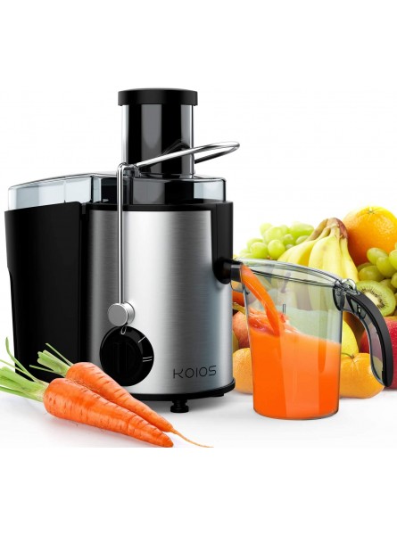 KOIOS Centrifugal Juicer  Juicer Machines for Fruits &Vegetables Centrifugal Juice Extractor Easy Clean with Wide Mouth Feed Chute 304 Stainless Steel Filter BPA Free Powerful&800W Brush Included B08QTSSY69