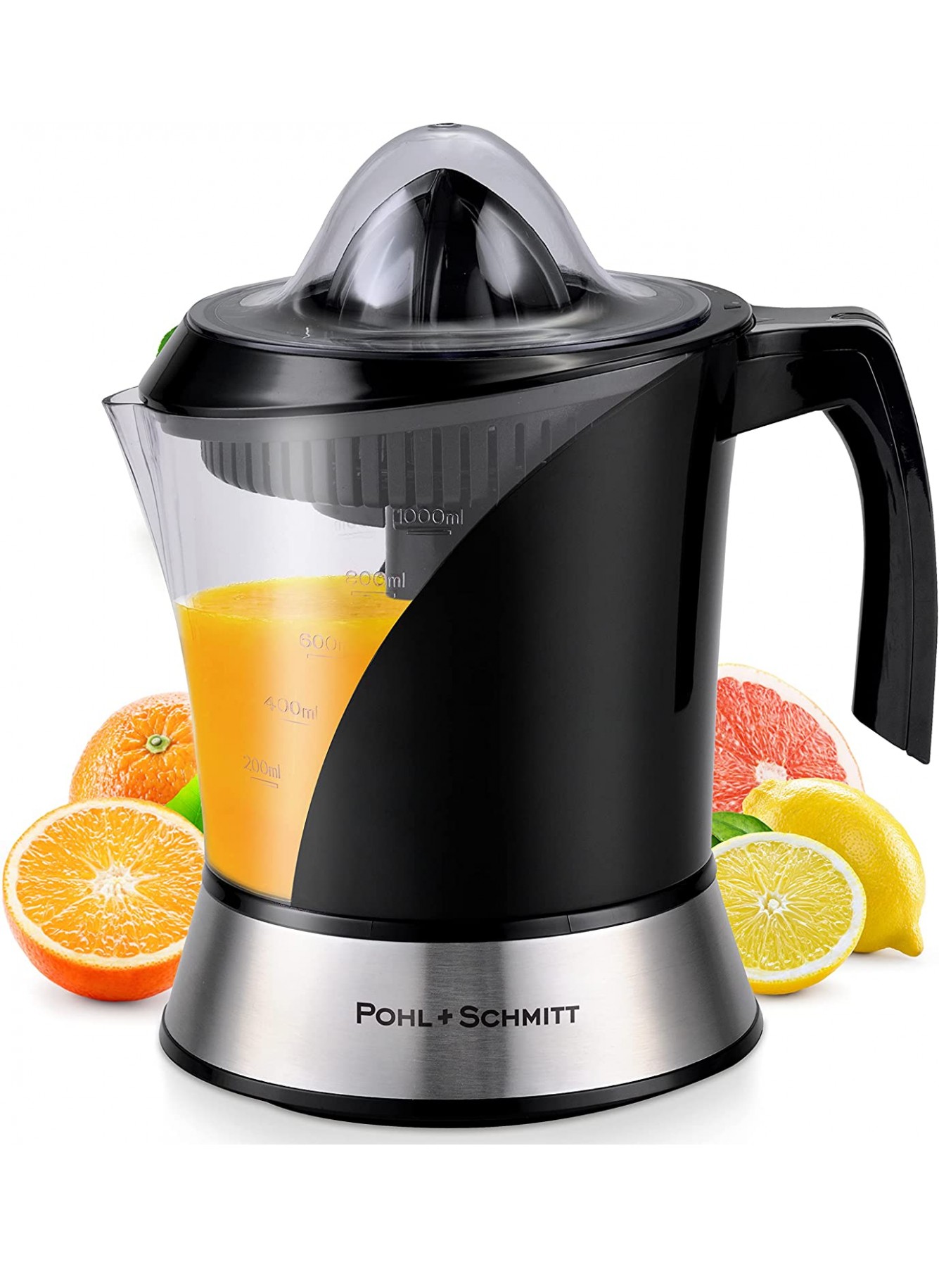 Pohl+Schmitt Deco-Line Electric Citrus Juicer Machine Extractor Large Capacity 34oz 1L Easy-Clean Featuring Pulp Control Technology B07PXMKMRS