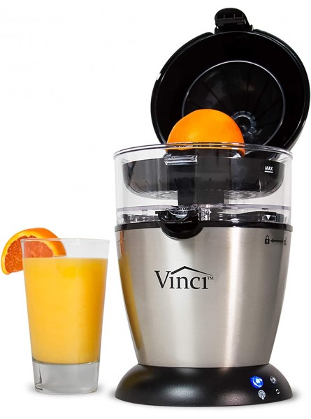 Vinci Hands-Free Electric Citrus Juicer | 1-Button Easy Press Lemon Lime Orange Grapefruit Juice Squeezer Easy to Clean Juicer Machine Black Stainless Steel B07T3FYDBY