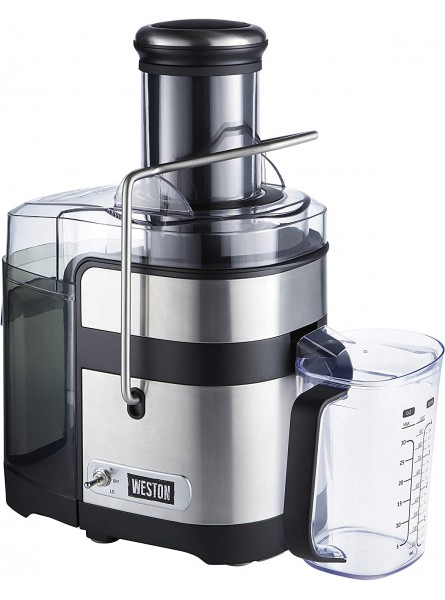 Weston Powerful Juicer Machine Centrifugal Extractor with XL 3.5" Feed Chute for Whole Fruits and Vegetables BPA Free 1100W Easy Sweep Cleaning Tool Silver 67902 B079Z2GVXJ