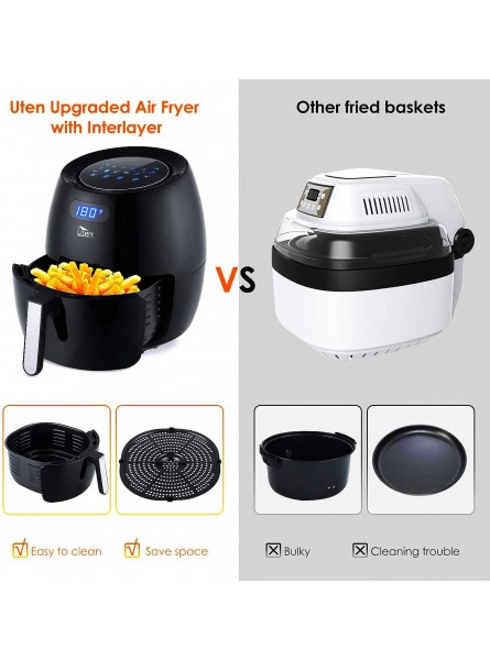 Air Fryer 6.9QT 6.5L Uten 1700W High-power 8 in 1 Deep Frying Mode Rapid Heating up Non-Stick Oven Oilless Cooking Fast Heat up Time Control LED Digital Touchscreen Black B07VMD2CP7