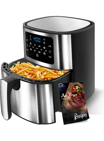 Air Fryer Oven- Nebulastone 6 QT Air Fryers Oilless Cooker 7 Cooking Functions Kitchen Appliances for 3-8 LED Touch Screen Temperature & Time Control Function Dishwasher Safe Basket ETL Certified B0963K2YZ1