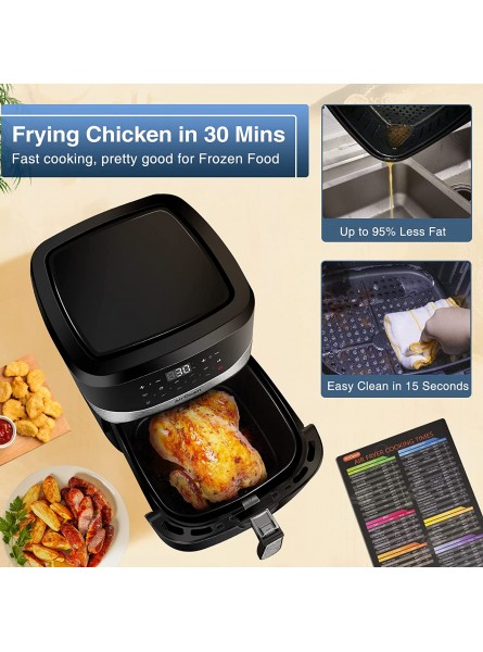 AirOpen Air Fryer 8QT Large Digital Airfryer US Version XL Oilless Hot Oven Cooker with 9 Cooking Functions Upgraded Touchscreen 8 Quart Removable Non-Stick Basket Black B09G5TS55R