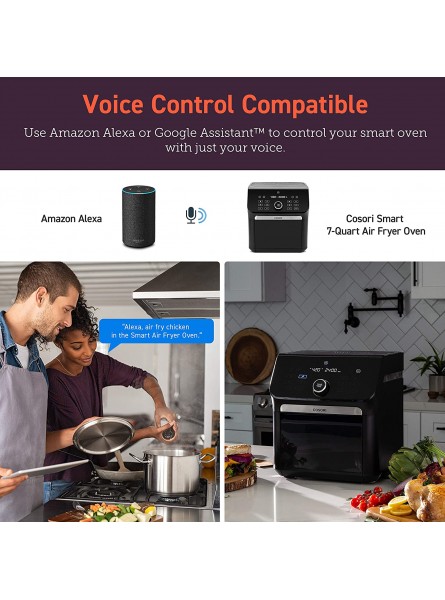 COSORI Air Fryer Oven Combo 7 Qt Countertop Convection 100℉ to 450℉ with Roast Toast Bake Dehydrate Warm 7 Accessories and 100 Recipes Max XL Large for Family Size Stainless Steel 1800W B08L39951F