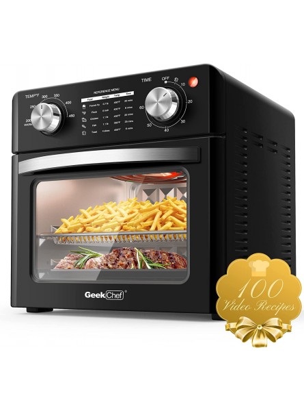 Geek Chef Air Fryer 10QT Countertop Convection Oven 4 Slice Toaster Air Fryer Oven Warm Broil Toast Bake Air Fry Oil-Free Black Stainless Steel Perfect for Countertop B09Y1JZLFG