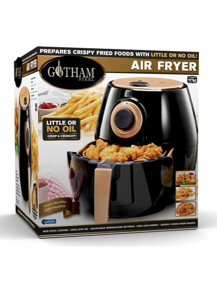 Gotham Steel Air Fryer XL 3.8 Liter with Rapid Air Technology for Oil Free Healthy Cooking Adjustable Temperature Control with Auto Shutoff–Dishwasher Safe with Nonstick Copper Coating–As Seen on TV B07DLD9XJV