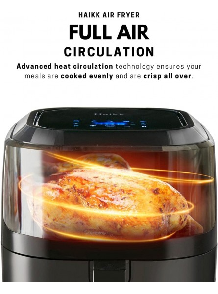 Haikk Air Fryer Oven with Viewing Window Touch-Screen-Operation 4.8 Quart Chamber and LED Display Compact Countertop Model Cooks for Up to 4Black B09SNZB4QP