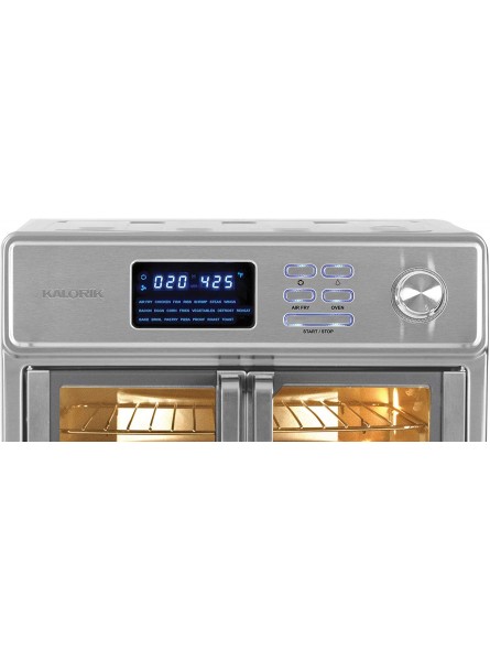 Kalorik 26 QT Digital Maxx Air Fryer Oven with 7 Accessories Roaster Broiler Rotisserie Dehydrator Oven Toaster Pizza Oven and Slow Cooker. Includes Cookbook. Sears up to 500⁰F. Extra Large Capacity All in One Appliance. Stainless Steel. AFO 47269 SS B08L