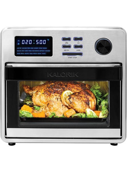 Kalorik MAXX Digital Air Fryer Oven 16 Quart 9-in-1 Countertop Toaster Oven and Air Fryer Combo 21 Smart Presets 9 Easy-to-Clean Accessories 1600W Stainless Steel B09CR5S18P