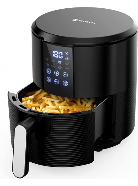 Kitcher3.5Qt Air Fryer LED Touch Digital Screen Hot Air Fryers Oven Oilless Cooker with Temperature Control 60 Minutes Timer Non-stick Fry Basket 50 Recipes Auto Shut Off Feature Black B08YWLHMG6