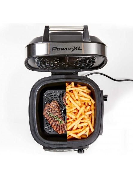 PowerXL Grill Air Fryer Combo 6 QT 12-in-1 Indoor Grill Air Fryer Slow Cooker Roast Bake 1550-Watts Stainless Steel Finish Standard B08L3SW8DZ