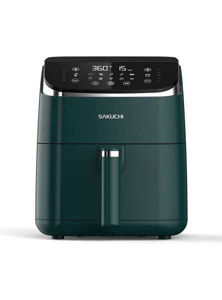 Sakuchi Air Fryer 5.8 Quart Large Air Fryers 10-in-1 Digital Air Fryer Oven Cooker with 10 Preset Cooking Programs LED Touch Screen Non-Stick Tray Basket Auto Shut-Off Pot Dishwasher Safe 1500W Green B09JYMM6Z1