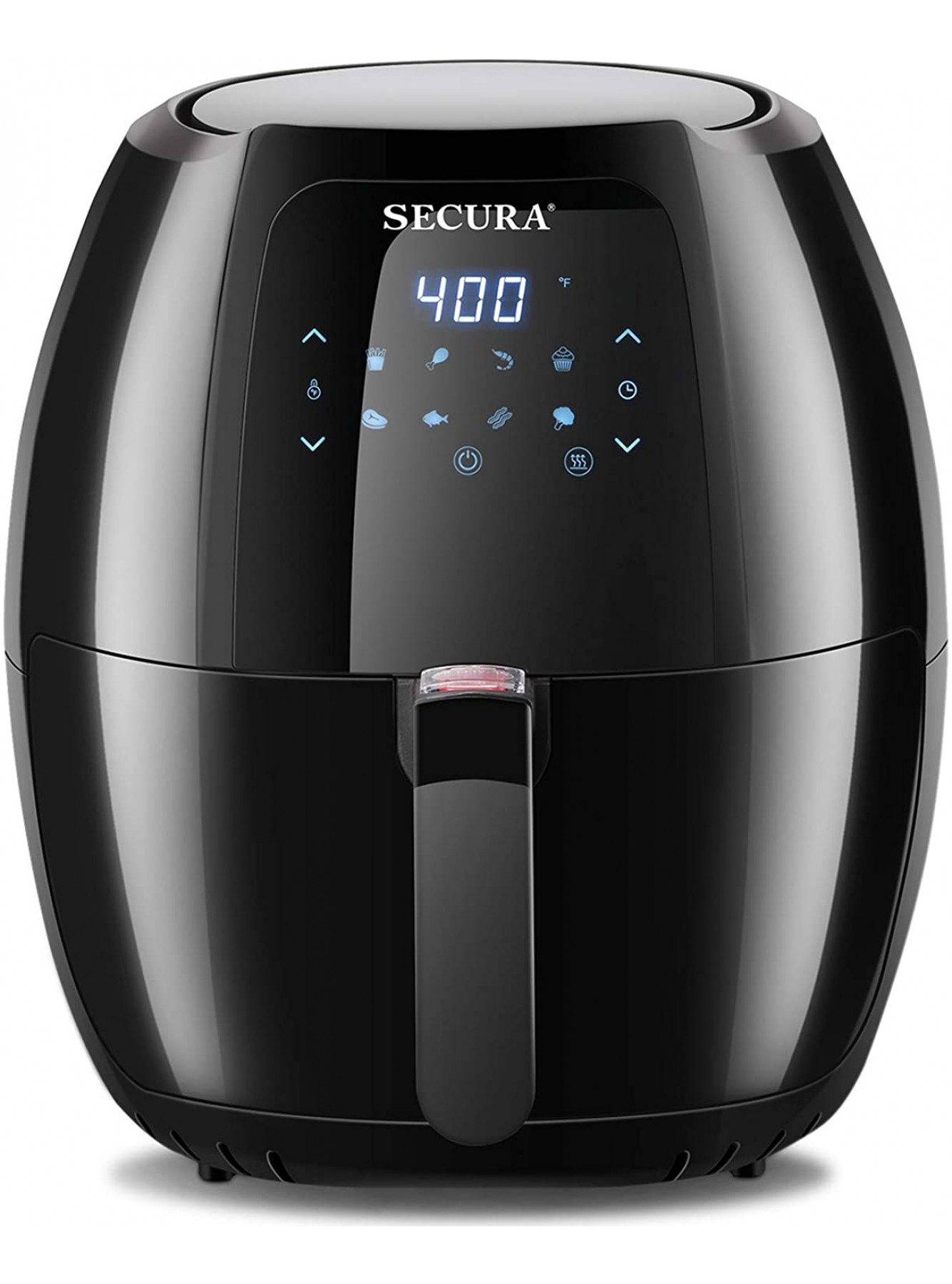 Secura Max 6.3Qt Air Fryer 1700W Digital Hot Air Fryer | 10-in-1 Oven Oilless Electric Cooker w Preheat & Shake Remind 8 Cooking Presets Nonstick Basket ETL Listed B07Y2QSW9K