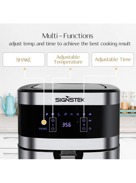 Signstek 5.8QT Air Fryer Oven XL- Large Electric Cooker Nonstick Basket Easy to Clean Easy One Touch Screen with 8 Preset and Recipes for Kitchen Grill Toaster Roast Reheat Bake B07CTHDQW3
