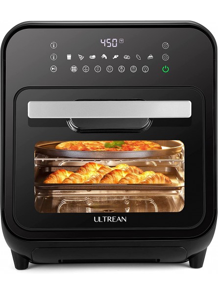 Ultrean 16 Quart Steam Air Fryer Oven 12-in-1 Steamer and Air Fryer Toaster Oven Combo 8 Cooking Presets Steam Roast Bake Broil Toast Pizza 3 Accessories & 50 Recipes Included B0919BTGZ4