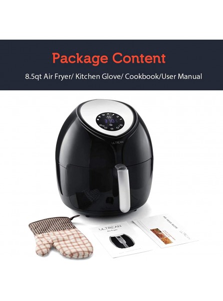 Ultrean Large Air Fryer 8.5 Quart Electric Hot Air Fryers XL Oven Oilless Cooker with 7 Presets LCD Digital Touch Screen and Nonstick Detachable Basket UL Certified Cook Book 1-Year Warranty 1700W Black B07PPD1H64