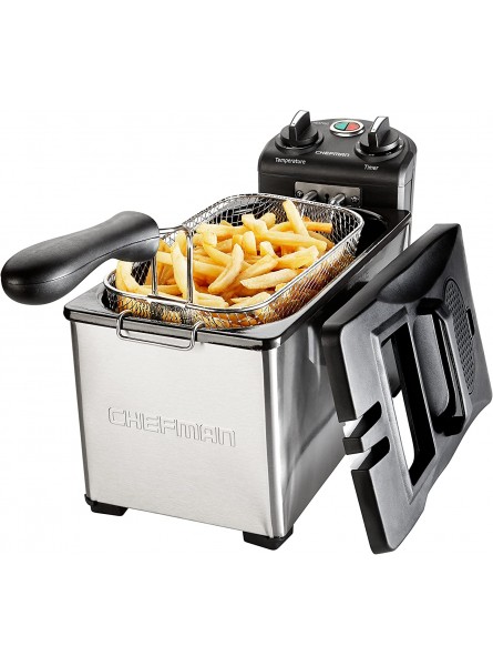 Chefman Deep Fryer 3.7 Quarts Stainless-steel with Rotary Knob for Adjusting the Temperature Removable Oil Container RJ07-3SS-T B016ZJQMDS