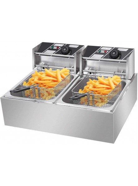 COLIBROX 5000W 12L Dual Tanks Electric Deep Fryer Professional Tabletop Restaurant kitchen Frying Machine With 2 Basket B06Y61R6YB