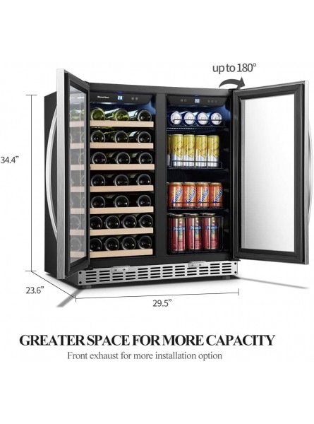 30 Inch Wide Sinoartizan Wine and Drink Fridge Cooler 33 Bottles and 70 Cans B07ST9DCHT