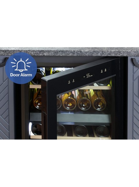 Haier Wine Cooler & Beverage Refrigerator | Mini Wine Fridge Complete With Dual-Zone Temperature Control Triple-Pane Glass Door Alarm & LED Interior Lighting | Fits 44 Wine Bottles | Black B098KFR1R5