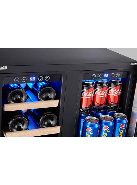 Kalamera Wine and Beverage Refrigerator Kalamera 24 inch Under Counter Dual Zone Wine Cooler for Home Built in Wine Fridge w 20 Bottles and 78 Cans Capacity B07NLGMQZ1