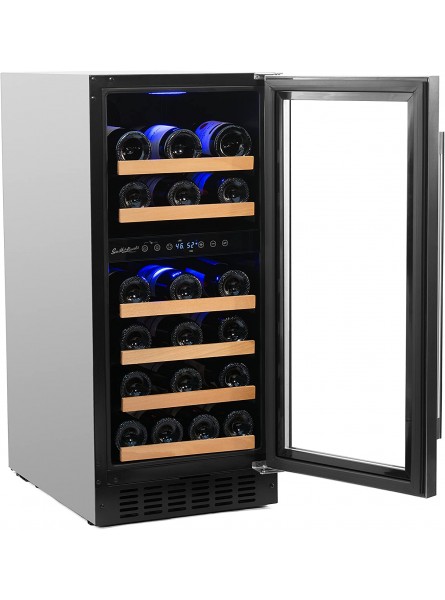 Smith & Hanks 32 Bottle Under Counter Wine Refrigerator Dual Temperature Zones 15 Inches Wide Built-In or Free Standing B06W9NZYPM