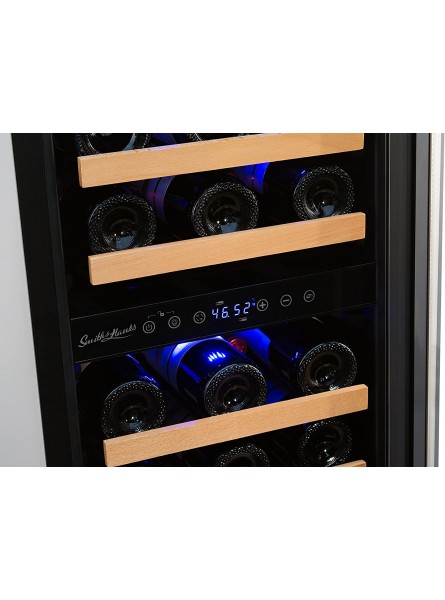 Smith & Hanks 32 Bottle Under Counter Wine Refrigerator Dual Temperature Zones 15 Inches Wide Built-In or Free Standing B06W9NZYPM