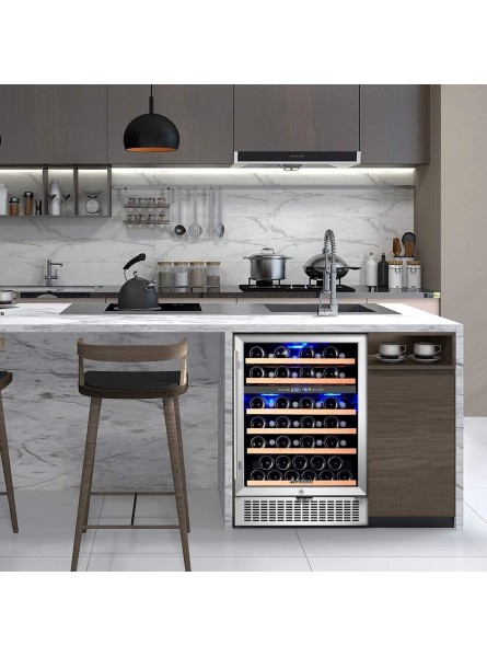 【Upgraded】Wine Cooler Dual Zone,AAOBOSI 24 inch 51 Bottle Wine Refrigerator Built-in or Freestanding with Fashion Look,Quick and Silent Cooling System Double-Layer Tempered Glass Door Front Ventilation B08F7CS66K