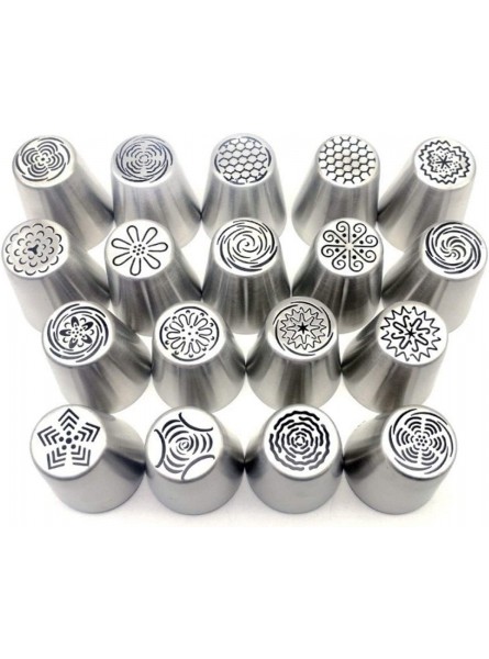 18pcs Set Russian Tulip Icing Pipe Nozzle Stainless Steel Pastry Tips Set Cake Baking Tools Accessories B07TKJ3GS7