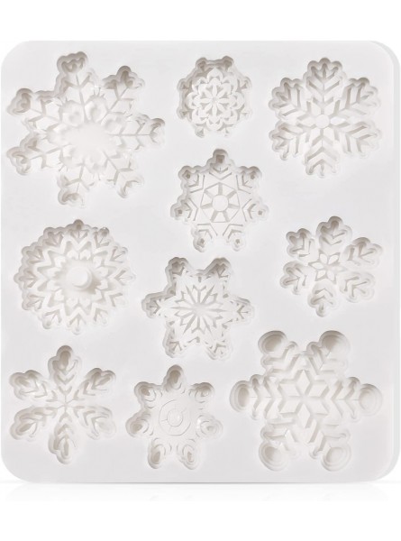 Cabilock 10 Cavity Christmas Snowflake Mould DIY Non- Stick Silicone Cake Mold Tray Heat- Resistant Flexible Chocolate Desserts Baking Mold B09H4MDGN4