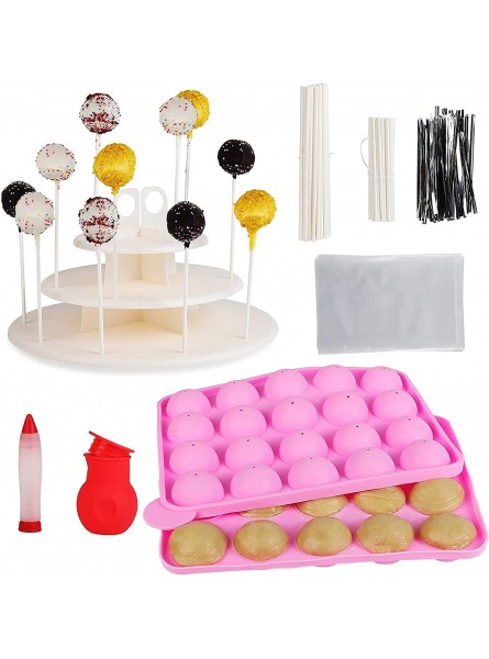 Cake Pop Maker Kit Form Stand Cellophane Bags and Twist Ties 404 Pieces B0894MH9P8