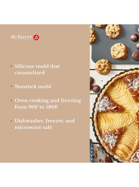 de Buyer Silicone Mold Elastomoule Cake Mold for 6-Portion Financier Mold Nonstick Bakeware Capacity 1.5Oz 8.25 x 7 0.3lbs B00I0QLV18